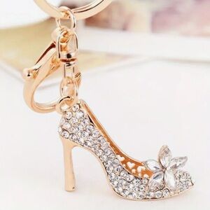 Elegant Crystal-Studded High Heel Keychain or Bag Charm